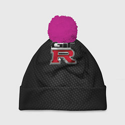 Шапка с помпоном Nissan GTR, цвет: 3D-малиновый