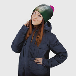 Шапка с помпоном I still want to believe, цвет: 3D-малиновый — фото 2