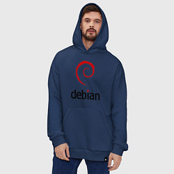 Толстовка-худи оверсайз Debian, цвет: тёмно-синий — фото 2