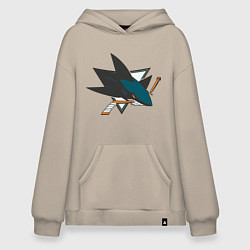 Толстовка-худи оверсайз San Jose Sharks, цвет: миндальный