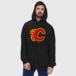 Толстовка-худи оверсайз Calgary Flames, цвет: черный — фото 2