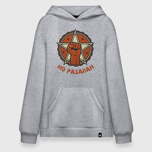 Худи оверсайз No Pasaran / Меланж – фото 1