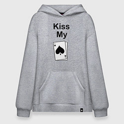 Толстовка-худи оверсайз Kiss my card, цвет: меланж