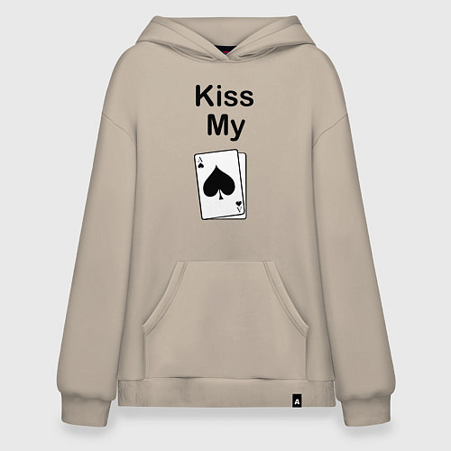 Худи оверсайз Kiss my card / Миндальный – фото 1