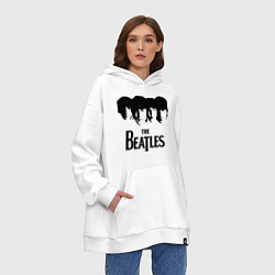 Толстовка-худи оверсайз The Beatles: Faces, цвет: белый — фото 2