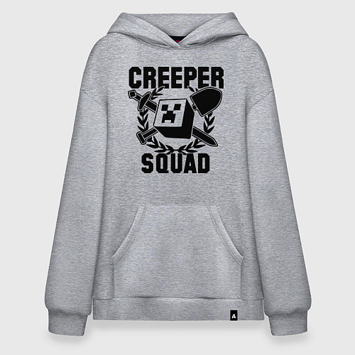 Худи оверсайз Creeper Squad / Меланж – фото 1