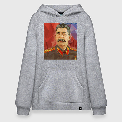 Худи оверсайз Сталин: полигоны / Меланж – фото 1