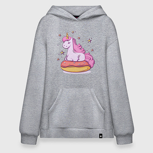 Худи оверсайз Единорог на пончике / Меланж – фото 1
