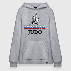 Толстовка-худи оверсайз Russia judo, цвет: меланж