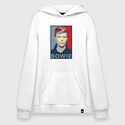 Толстовка-худи оверсайз Bowie Poster, цвет: белый