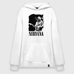 Толстовка-худи оверсайз Black Nirvana, цвет: белый