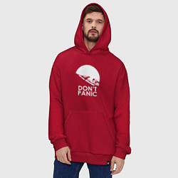 Толстовка-худи оверсайз Elon: Don't Panic, цвет: красный — фото 2