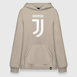 Толстовка-худи оверсайз FC Juventus, цвет: миндальный