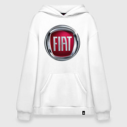 Толстовка-худи оверсайз FIAT logo, цвет: белый