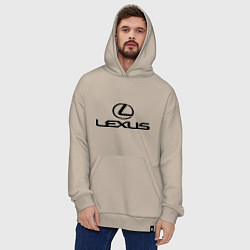 Толстовка-худи оверсайз Lexus logo, цвет: миндальный — фото 2