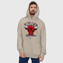 Толстовка-худи оверсайз Chicago Bulls est. 1966, цвет: миндальный — фото 2