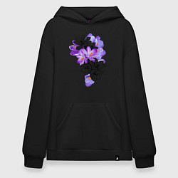 Толстовка-худи оверсайз Krokus Flower, цвет: черный