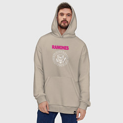 Толстовка-худи оверсайз Ramones Boyband, цвет: миндальный — фото 2