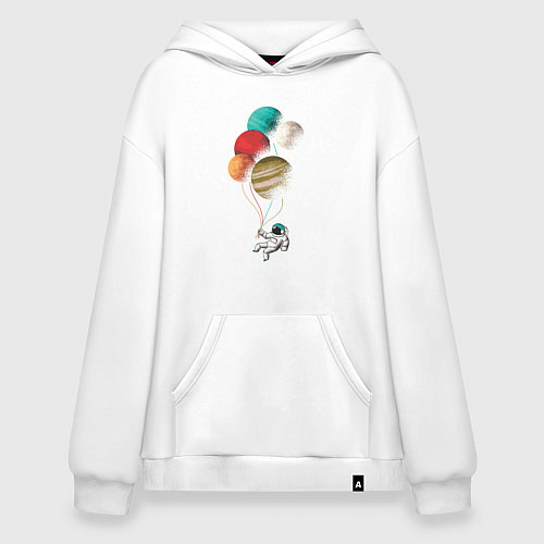 Худи оверсайз Космические шары / Белый – фото 1