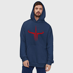 Толстовка-худи оверсайз Quake logo, цвет: тёмно-синий — фото 2
