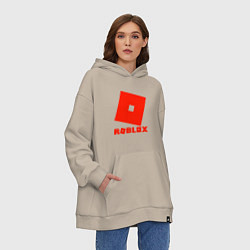 Толстовка-худи оверсайз Roblox Logo, цвет: миндальный — фото 2