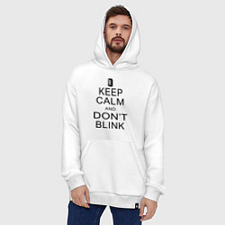 Толстовка-худи оверсайз Keep Calm & Don't Blink, цвет: белый — фото 2
