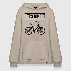 Толстовка-худи оверсайз Lets bike it, цвет: миндальный