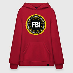 Толстовка-худи оверсайз FBI Departament, цвет: красный