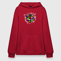 Толстовка-худи оверсайз Кубик Рубика, цвет: красный