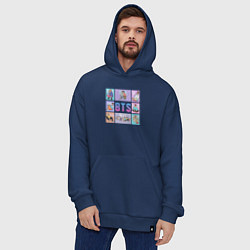 Толстовка-худи оверсайз BTS Boys, цвет: тёмно-синий — фото 2