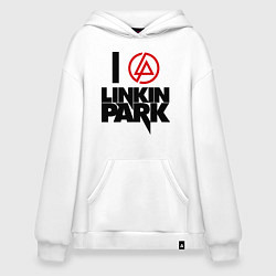 Толстовка-худи оверсайз I love Linkin Park, цвет: белый