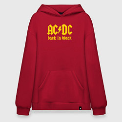 Толстовка-худи оверсайз ACDC BACK IN BLACK, цвет: красный