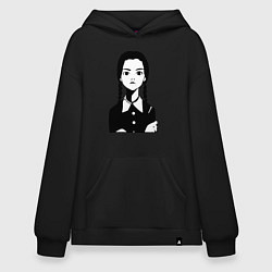 Толстовка-худи оверсайз Wednesday Addams, цвет: черный