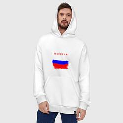 Толстовка-худи оверсайз Бокс Россия, цвет: белый — фото 2