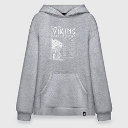 Толстовка-худи оверсайз Viking world tour, цвет: меланж
