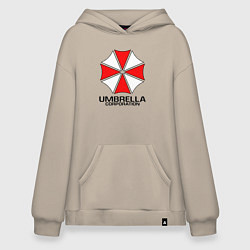 Толстовка-худи оверсайз UMBRELLA CORP, цвет: миндальный