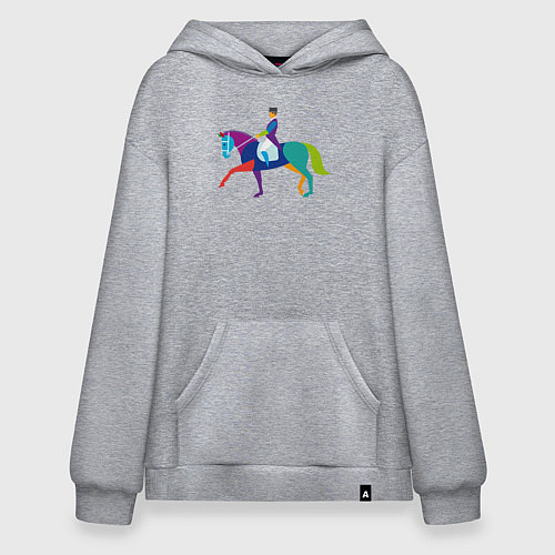 Худи оверсайз Всадник на коне / Меланж – фото 1