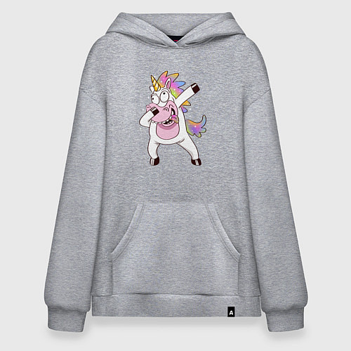 Худи оверсайз Dabbing Unicorn / Меланж – фото 1