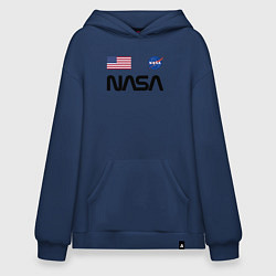 Толстовка-худи оверсайз NASA НАСА, цвет: тёмно-синий
