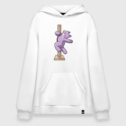 Худи оверсайз Котик на Пилоне / Белый – фото 1