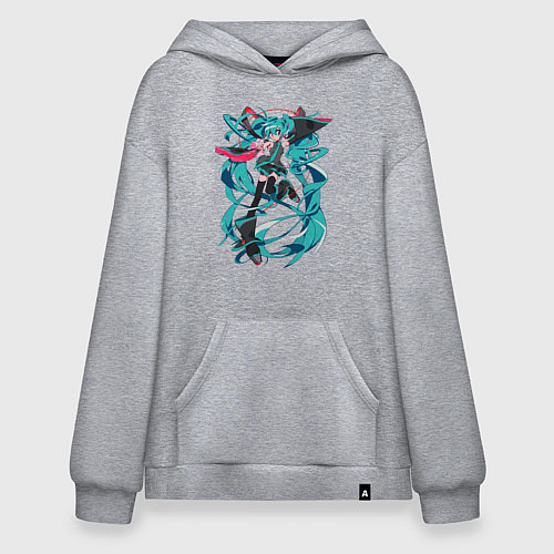 Худи оверсайз Hatsune Miku Expo / Меланж – фото 1