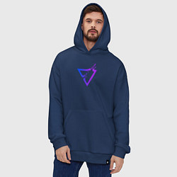 Толстовка-худи оверсайз Liquid Triangle, цвет: тёмно-синий — фото 2