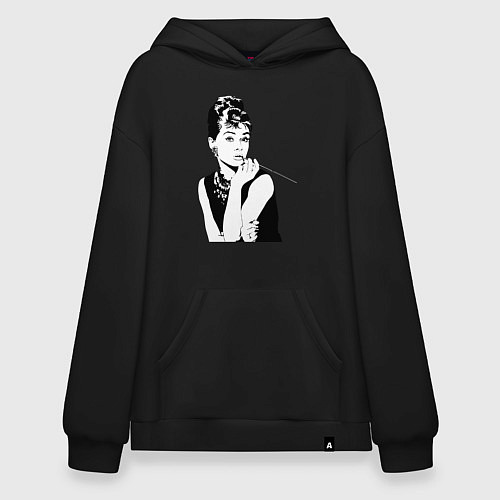 Худи оверсайз Одри Хепбернхлопок / Черный – фото 1