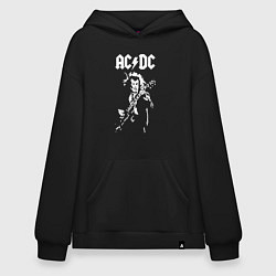 Толстовка-худи оверсайз ACDC, цвет: черный