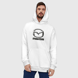 Толстовка-худи оверсайз MAZDA LOGO, цвет: белый — фото 2