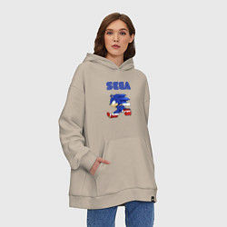 Толстовка-худи оверсайз SEGA, цвет: миндальный — фото 2
