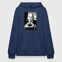 Толстовка-худи оверсайз Ленин Oko, цвет: тёмно-синий