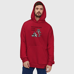 Толстовка-худи оверсайз Веганская колыбельная, цвет: красный — фото 2