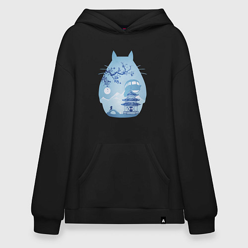 Худи оверсайз Тоторо Миядзаки / Черный – фото 1