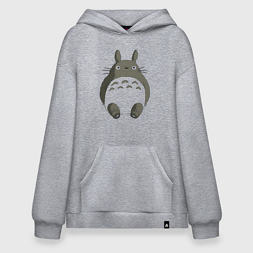 Худи оверсайз Тоторо с прозрачным пузиком / Меланж – фото 1